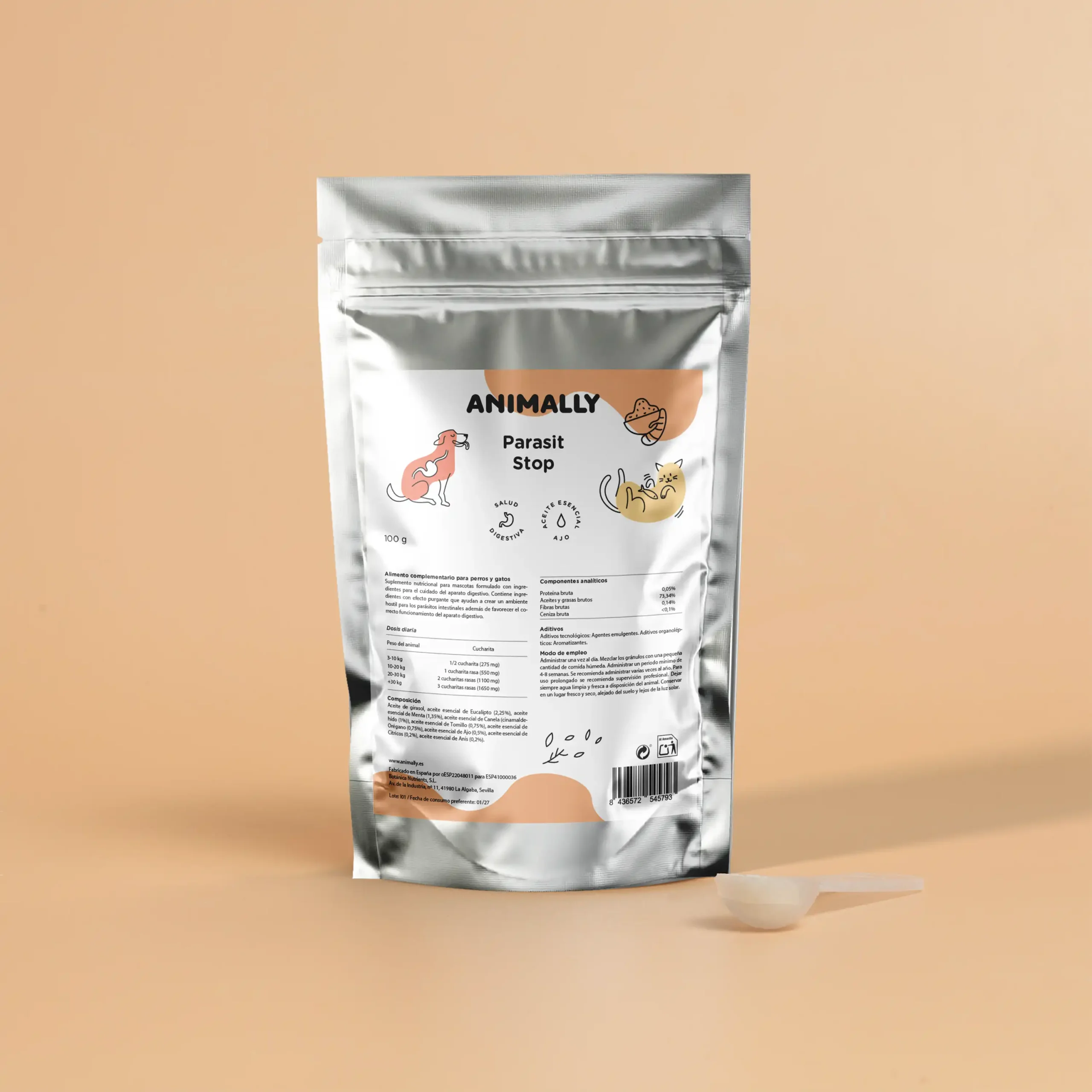 Suplemento control parásitos intestinales Suplemento control parásitos intestinales natural perros gatos